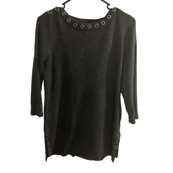 Gray sweater with silver holes design - Picture 1 of 3